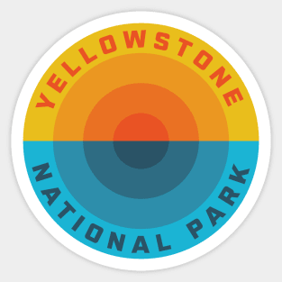 Yellowstone National Park Sunset Retro Sticker